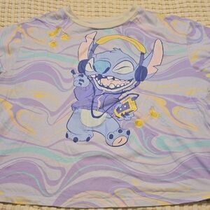 Disney Purple & Light Blue Stitch Graphic Tee